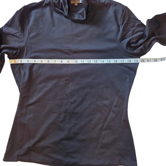 Judy P Jackie Turtleneck Black sz Large Ruched neck, Double layer front Stretch - Picture 7 of 11